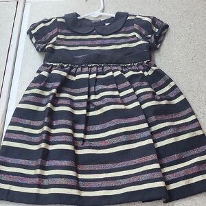Gymboree Blue and White A-Line Dress with Peter Pan Collar
